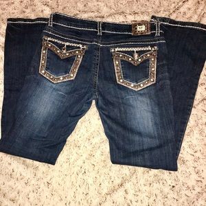 MISS CHIC DARK DENIM BOOTCUT JEANS